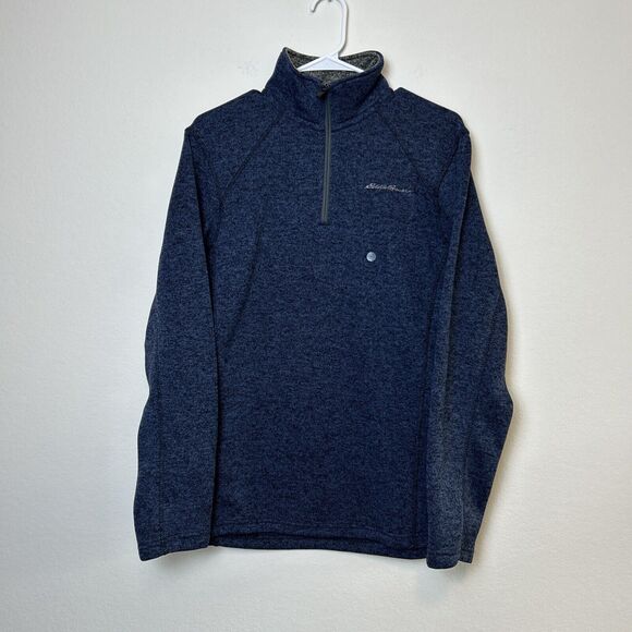 Eddie Bauer Sweater Men’s Small Navy Radiator Fleece 1/4 Zip Pullover Gorpcore - Picture 1 of 12